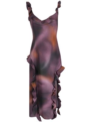 Rokh ruffle detail long dress - Purple
