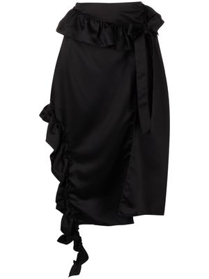 Rokh ruffle-trim midi skirt - Black