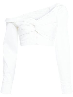 Rokh twisted asymmetric blouse - White