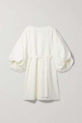Roksanda - Ayara Belted Velvet-trimmed Crepe Dress - Ivory