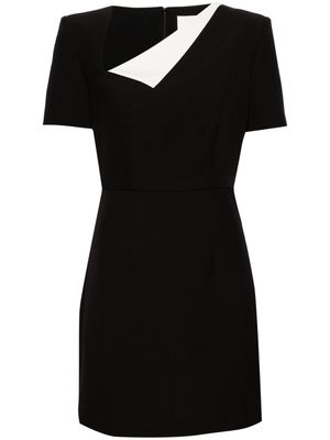 Roland Mouret asymmetric-neck crepe minidress - Black