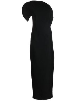 Roland Mouret asymmetric silk-wool maxi dress - Black