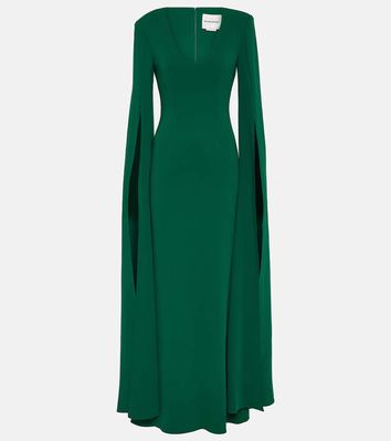 Roland Mouret Cape-sleeve cady gown