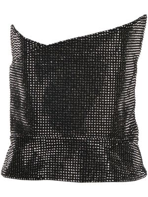 Roland Mouret crystal-embellished asymmetric top - Black