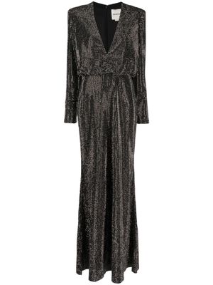 Roland Mouret crystal-embellished V-neck maxi dress - Black