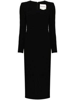 Roland Mouret curved-neckline wool midi dress - Black