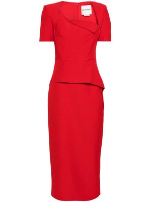 Roland Mouret folded-detail crepe midi dress - Red