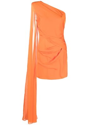 Roland Mouret one-shoulder draped-detail dress - Orange