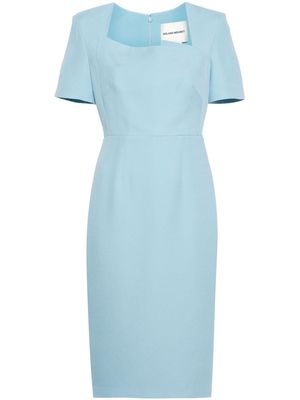 Roland Mouret pleat-detail midi dress - Blue