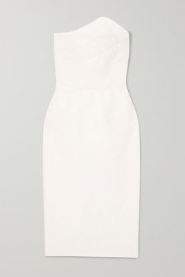 Roland Mouret - Senga Strapless Cloqué Dress - White