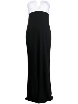 Roland Mouret two-tone fluted gown - Black