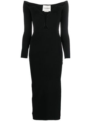 Roland Mouret V-neck long-sleeved maxi dress - Black