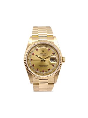 Rolex 1989 pre-owned Oyster Perpetual Day-Date 34mm - Gold