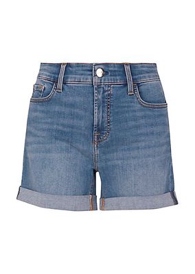 Rolled-Cuff Denim Shorts