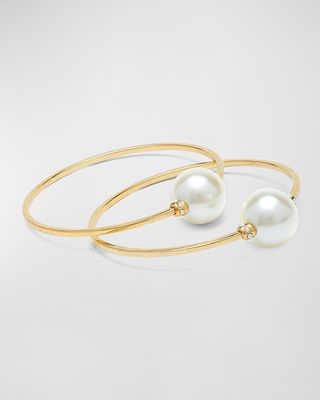 Rolling Pearly Bangles, Set of 2