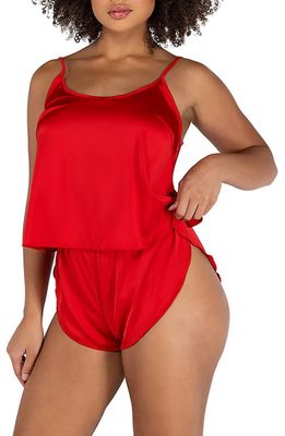 Roma Confidential Satin Pajamas in Red