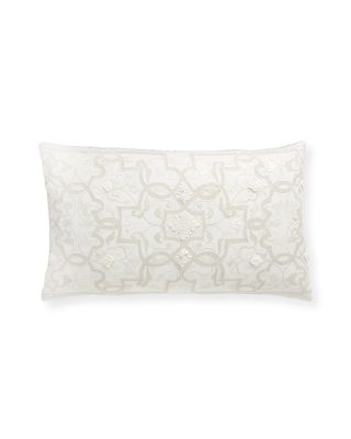 Roma Scroll Embroidered Lumbar Pillow