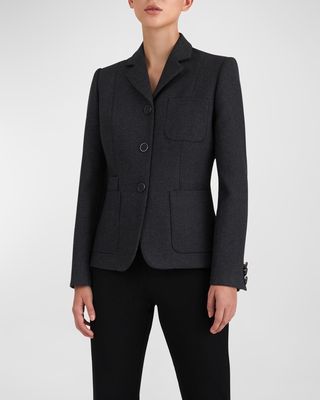 Rome Button-Down Tailored Wool-Blend Jacket