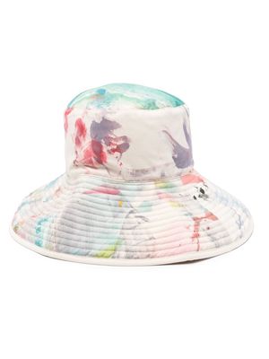ROMUALDA paint-splatter reversible sun hat - Neutrals