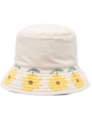 ROMUALDA reversible floral-print hat - Neutrals