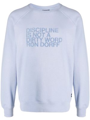 Ron Dorff embossed-Discipline organic-cotton sweatshirt - Blue