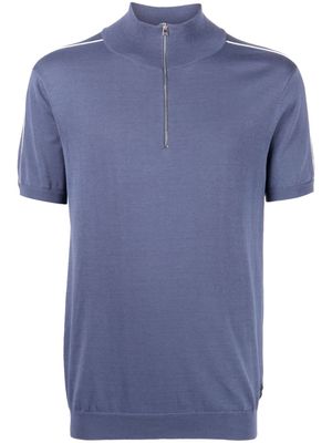 Ron Dorff half-zip pipe-trim polo shirt - Blue