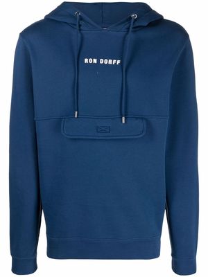 Ron Dorff logo-print organic cotton hoodie - Blue