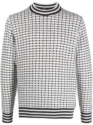 Ron Dorff Nordic intarsia-pattern wool jumper - White