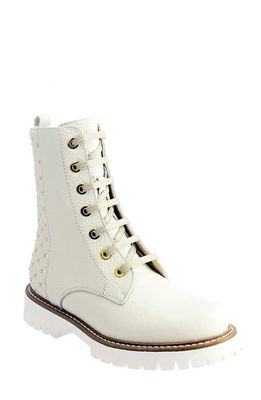 Ron White Fearn Stud Quilted Combat Boot in Snow
