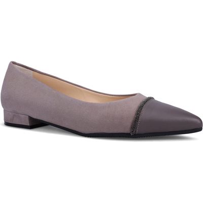 Ron White Kacie Water Resistant Pointed Toe Ballet Flat in Dove 