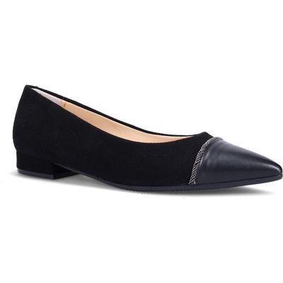 Ron White Kacie Water Resistant Pointed Toe Ballet Flat in Onyx 