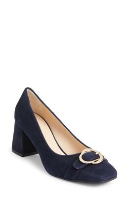 Ron White Lailyn Weatherproof Square Toe Pump in French Navy