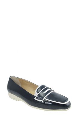 Ron White Ulinda Patent Leather Penny Loafer in French Navy