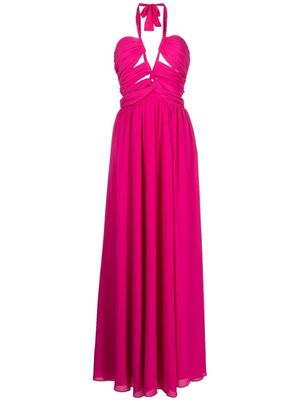 Ronny Kobo Ally cut-out halterneck gown - Pink