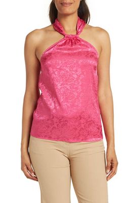 Ronny Kobo Claire Floral Halter Top in Pink