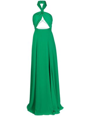 Ronny Kobo cut-out halterneck gown - Green