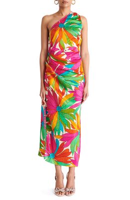 Ronny Kobo Gildo Jacquard Floral Print Silk Blend Dress in Jungle Floral