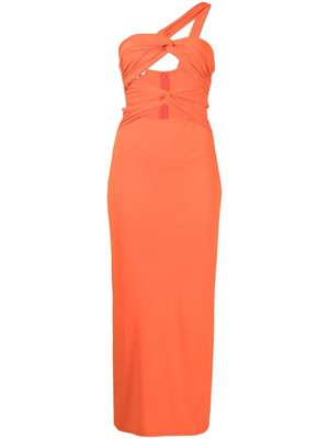 Ronny Kobo Mirabelle cut-out asymmetrical dress - Orange