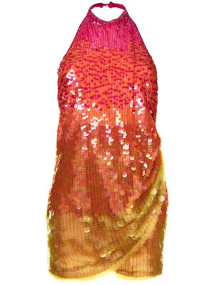 Ronny Kobo sequin-embellished halterneck dress - Pink