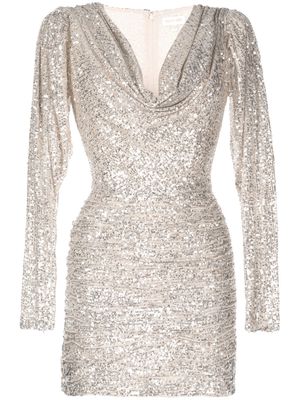 Ronny Kobo sequin-embellished ruched dress - Silver