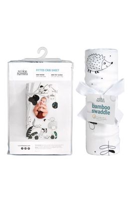 ROOKIE HUMANS Cotton Sateen Crib Sheet & Muslin Swaddle Set in Woodland