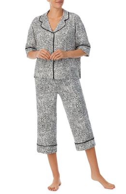 Room Service Pjs Crop Pajamas in White Print