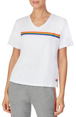 Room Service Pjs Gender Inclusive Rainbow Sleep T-Shirt in White