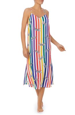 Room Service Pjs Print Nightgown in Stripes