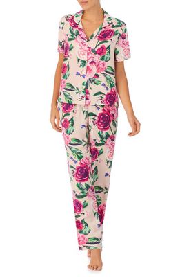 Room Service Pjs Print Pajamas in Pink Fl