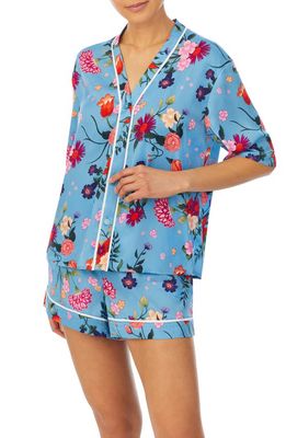 Room Service Pjs Short Pajamas in Blue Print