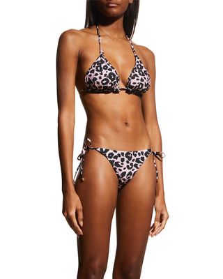 Rosa Leopard-Print Triangle Bikini Top
