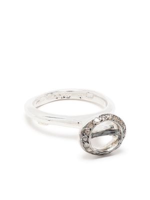 Rosa Maria cut-out pavé diamond ring - Silver