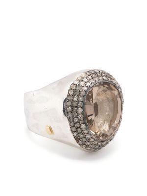 Rosa Maria diamond and topaz signet ring - Silver
