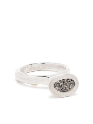 Rosa Maria oval pavé diamond ring - Silver